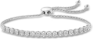 Ross-Simons 1.00 ct. t.w. Diamond Cluster Bolo Bracelet in Sterling Silver