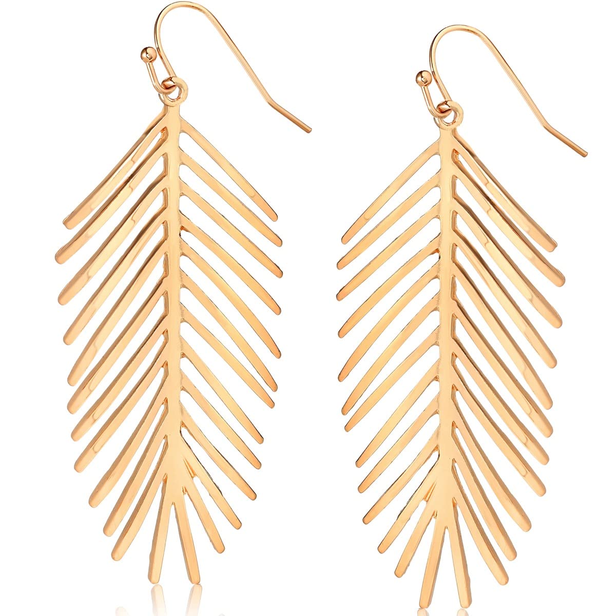 Humble Chic NY Palm Leaf Earrings for Women - Boho Tropical Dangle Earrings