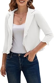 GRACE KARIN Women 3/4 Sleeve Cropped Blazer Jacket