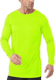 Mens Tall Rash Guard Long Sleeve T Shirts-UPF 50+ Sun Protection Swim Tee
