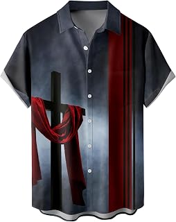 Hawaiian Shirts for Men Loose Short Sleeve Mens Beach Shirts Resort Casual Shirts
