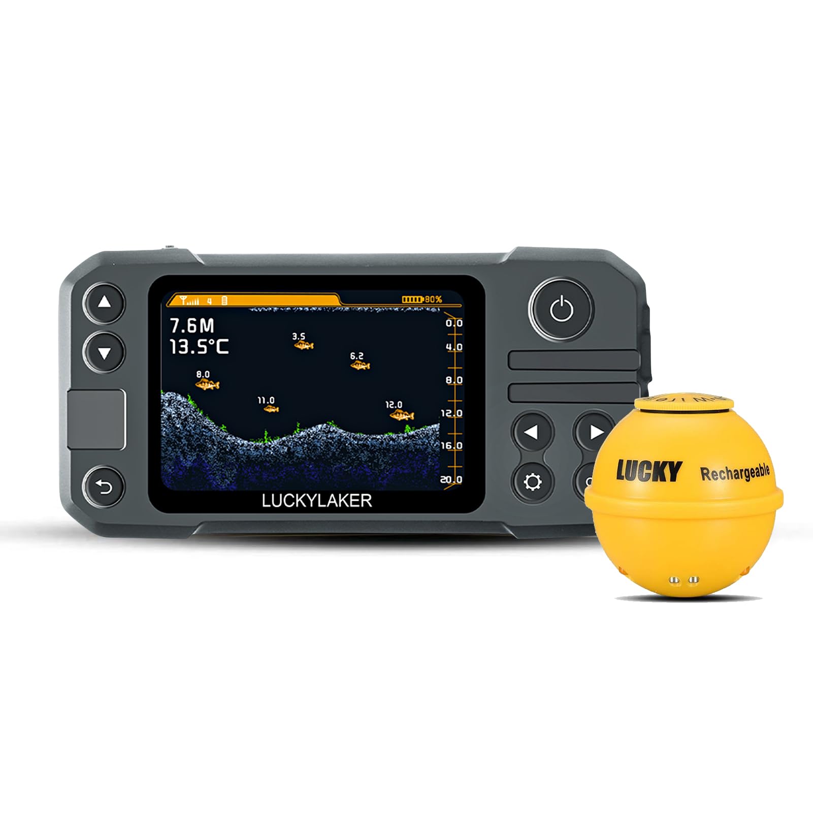 LUCKY Kayak Portable Fish Finder Transducer Wireless Sonar Fish Finders Boat Rec