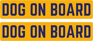 Tek Automotive Dog On Board Stickers – Twin Pack, 21.5cm x 5.4cm – Gloss Permanent Vinyl, Weatherproof & Durable – Advisory Car Sign for Safer Driving – Ideal for Cars, Vans, Taxis & Lorries