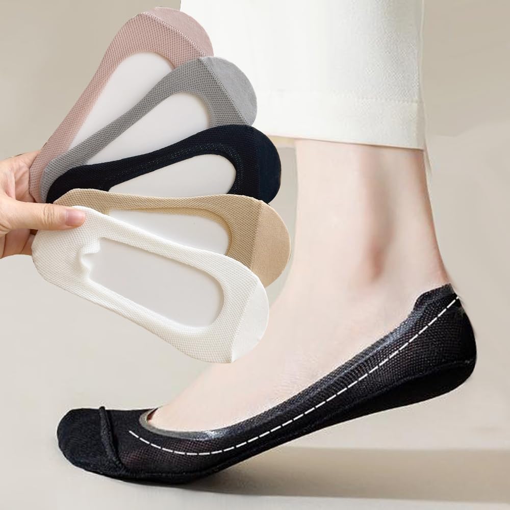 1/3 paia di calzini estivi da donna in seta di ghiaccio cool calzini antiscivolo