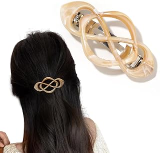 Vintage French Barrette Clip for Women - Classic medium hair accessory for thick thin medium fine hair, cute styling for strong hold