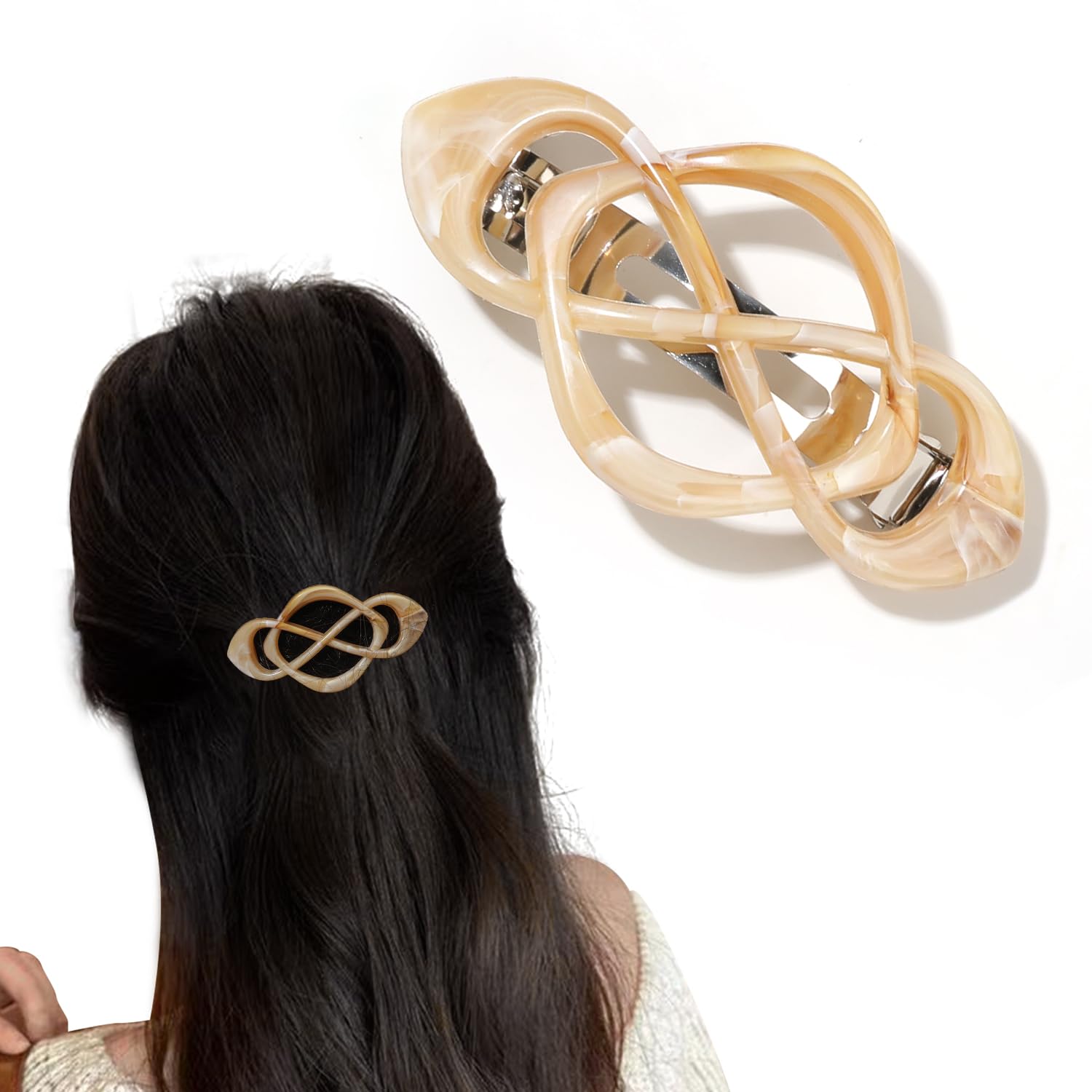 Vintage French Barrette Clip for Women - Classic medium hair accessory for thick
