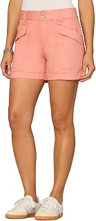 Democracy Women's Women's Ab Solution Utility Short Denim Shorts