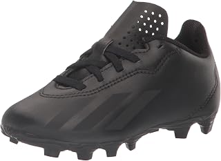 adidas X Crazyfast.4 Firm Ground Sneaker, Core Black/Core Black/Core Black, 6 US Unisex Big Kid
