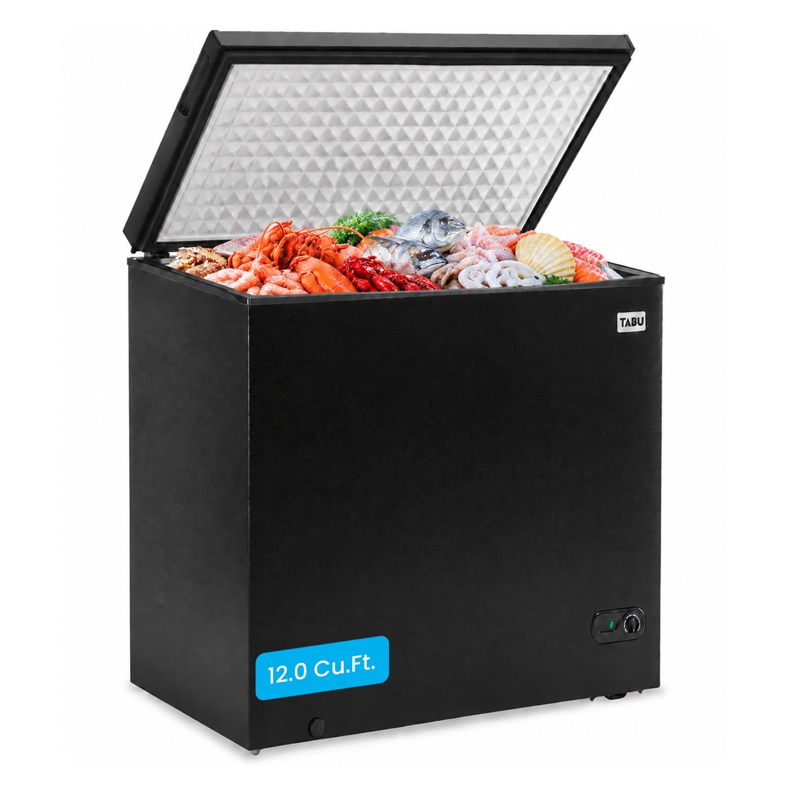 TABU 12.0 Cubic Feet Chest Freezer, Large Freestanding Deep Freezer, Black | Com