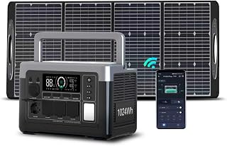 P1000 PLUS Portable Power Station1024Wh, 3600W Peak with 200W Solar Panel | 1024Wh LiFePO4 Battery, 1800W Output, 1 Hr Fast Charge, 100W USB-C Output,10ms UPS Solar Generator for Home Backup, Camping
