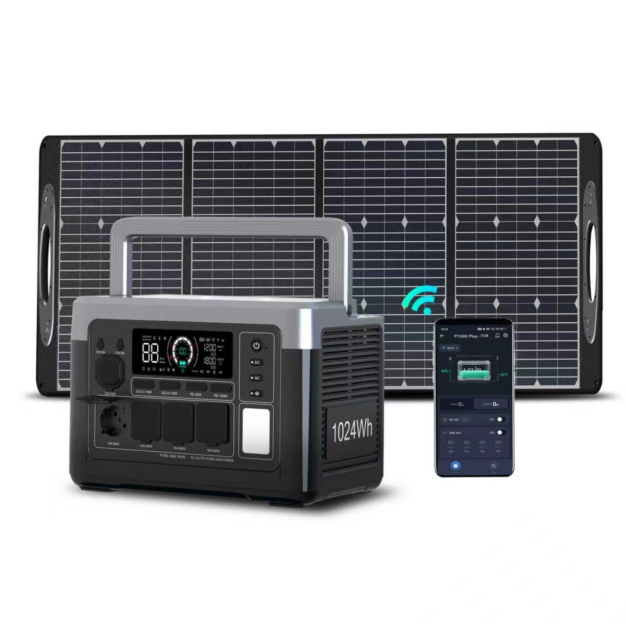 P1000 PLUS Portable Power Station1024Wh, 3600W Peak with 200W Solar Panel | 1024