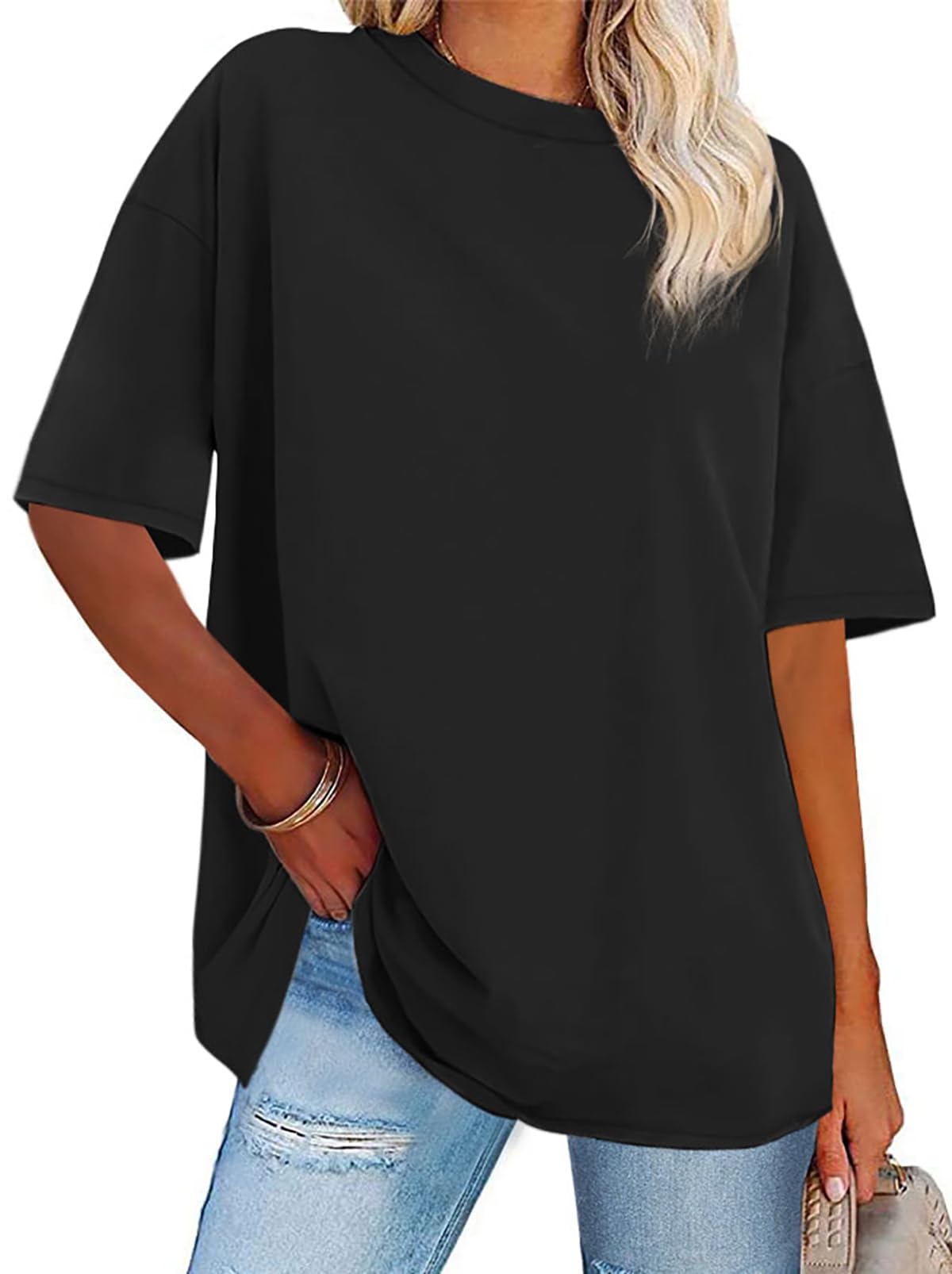 Women's Oversized Crew Neck Short Sleeve T-Shirt