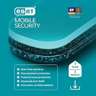 ESET Mobile Security Premium | Mobile Antivirus | 2024 Edition| 1 Device | 1 Year | Privacy | Payment Protection | Antiphishing | Adware Detector