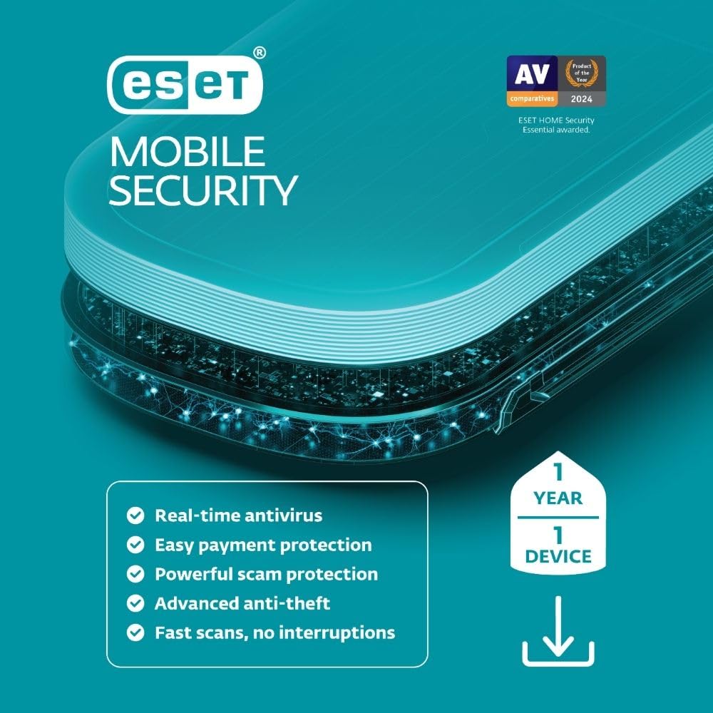 ESET Mobile Security Premium | Mobile Antivirus | 2024 Edition| 1 Device | 1 Yea