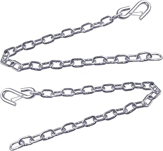 BaVekHak 2 PCS 3/16" x 27" Trailer Safety Chain, Grade 30 Zinc-Plated Steel with Spring S-Hooks, 3200 lbs Capacity Class I, Heavy Duty Towing Security for Boat, RV & Utility Trailers