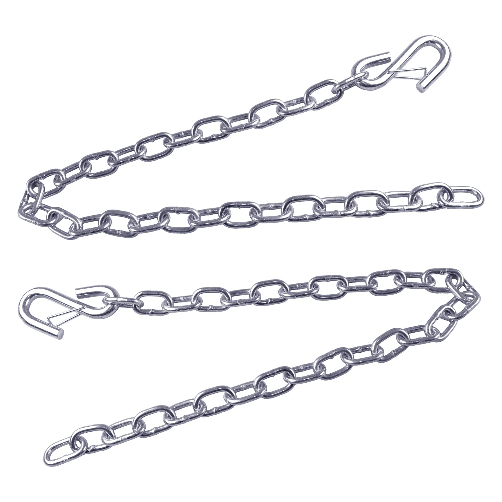 BaVekHak 2 PCS 3/16" x 27" Trailer Safety Chain, Grade 30 Zinc-Plated Steel with