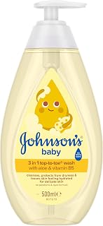 Johnson’s Baby 3 in 1 Top-to-Toe Wash, 500ml (Pack of 1) NO More TEARS® | Cleanses & Leaves Skin Feeling Hydrated, Developed for Newborn & Delicate Skin, Suitable for Babies First Bath, Kids & Adults