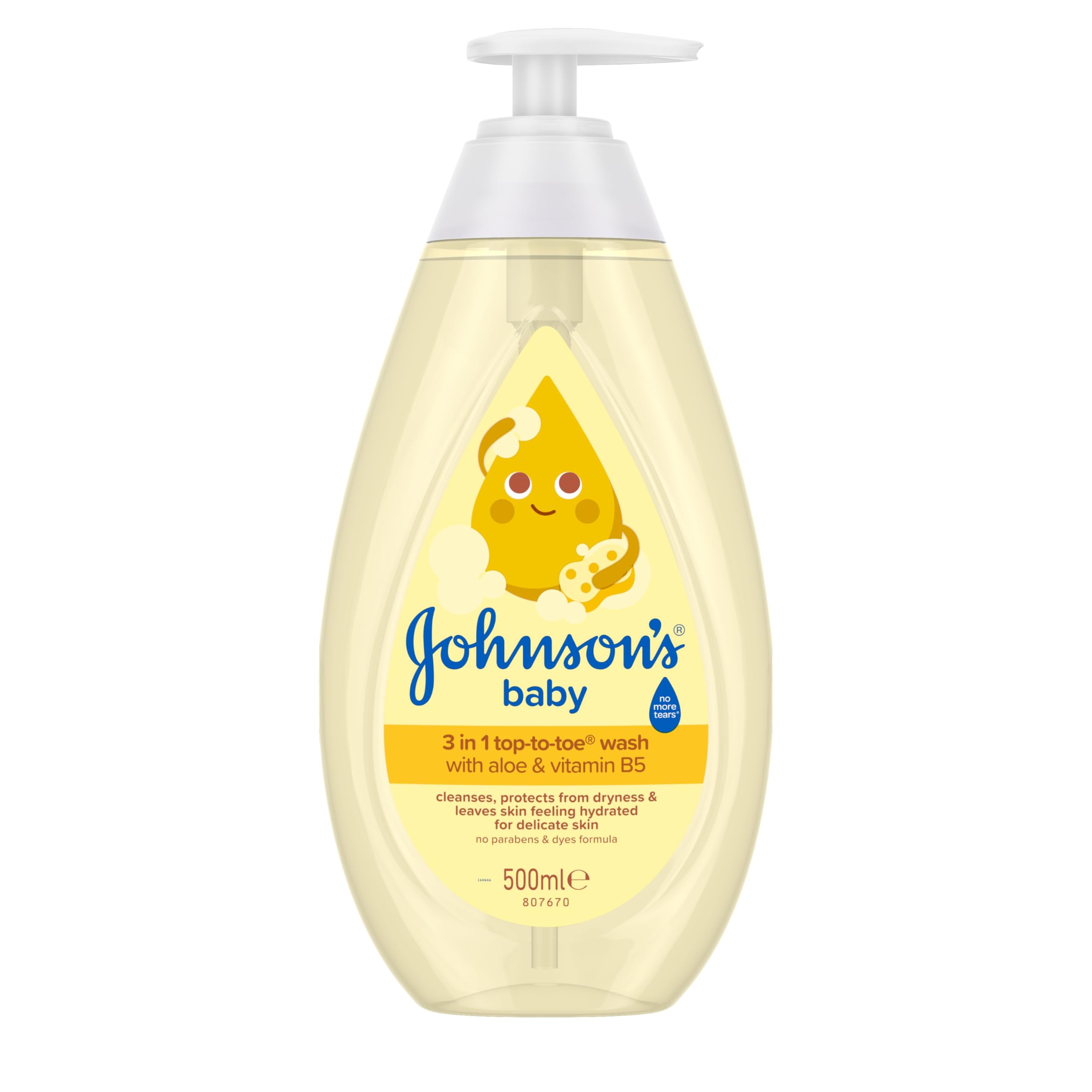 Johnson’s Baby 3 in 1 Top-to-Toe Wash, 500ml (Pack of 1) NO More TEARS® | Cleans