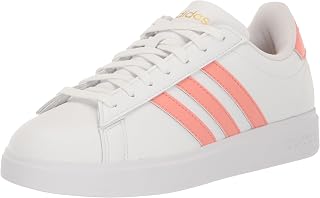 adidas Women's Grand Court Cloudfoam Lifestyle Court Comfort, Cloud White/Wonder Clay/Gold Metallic, 40 2/3, Verde, 40 2/3 EU