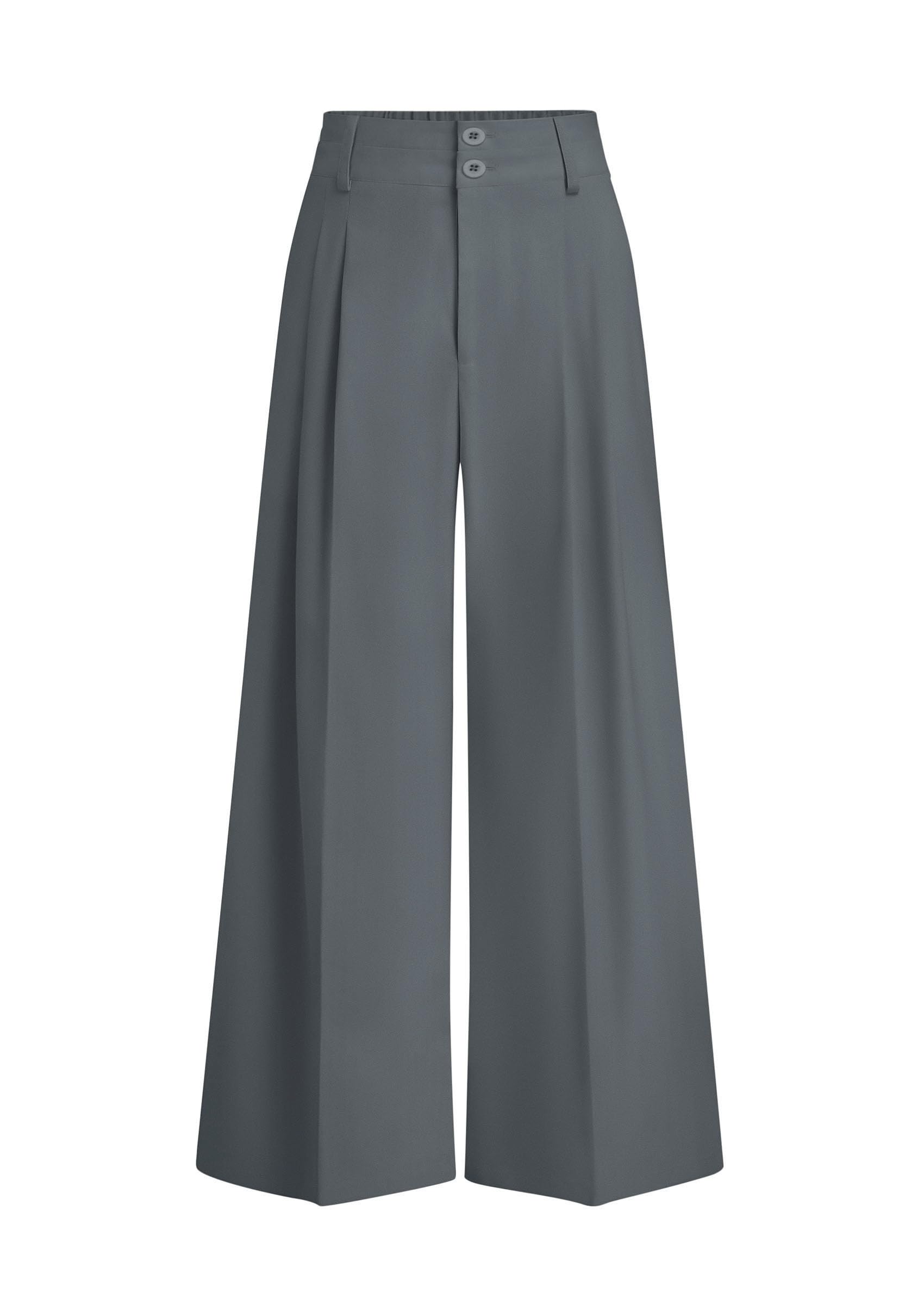 PRETTYGARDEN Women Wide Leg Palazzo Pants 2026 Fashion Loose Button High Waist P