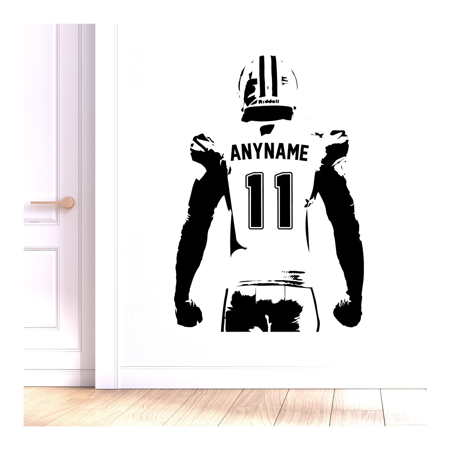 Personalized Football Wall Decal for Kids Boy Bedroom Man Cave | Custom Name, Am