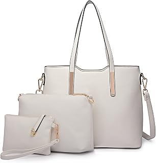 Miss Lulu Women's 3-Piece Handbag Set, PU Leather Tote and Shoulder Bags
