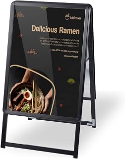 Naritaka Store KJC-B2-D Sign, Vertical Sign, Stand Sign, A-Shaped Sign, Panel Stand, Store Sign, Outdoor, Poster Frame Stand, Grip-Type A-Shaped Sign, Rainproof, Guidance, B2, Double-Sided, W21.7 x