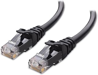 Cable Matters 10Gbps Snagless Cat 6 Ethernet Cable, 25ft, Black | 24 AWG Bare Copper, Gold-Plated RJ45, PoE++, 550MHz Bandwidth, Cat6 Cable, Ethernet Cord