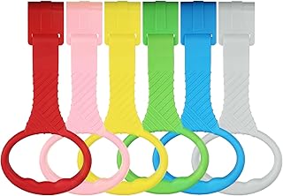 Atopxing 6PCS Playpen Baby Pull Up Rings - Premium Baby Handles for Play Pen Standing Up - Plastic Walking Exercises Assistant Rings for Infants Babies Toddler - Ergonomic Handles - 6 Colors