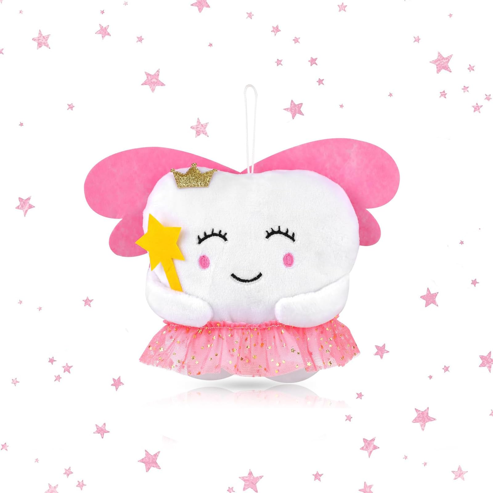 Tooth Pillow,Tooth Fairy Pillow,Tooth Cute Fairy Pillow with Wings & Pocket,Fair
