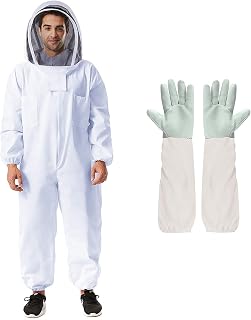 Deuovht Bee Suit Professional Beekeeper Suit for Men Women Full Body Veil Hood Beekeeping Supplies Costume for Beekeeper