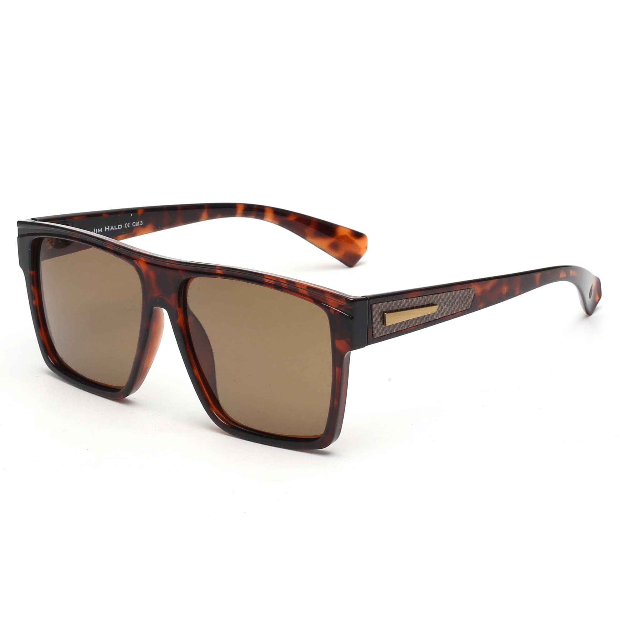 Jim Halo Retro Polarized Sunglasses Men Women, Flat Top Square Driving Glasses U