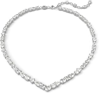 Swarovski Mesmera Necklace, Clear Mixed-Cut Stones in a Rhodium Finished Setting, Part of the Swarovski Mesmera Collection