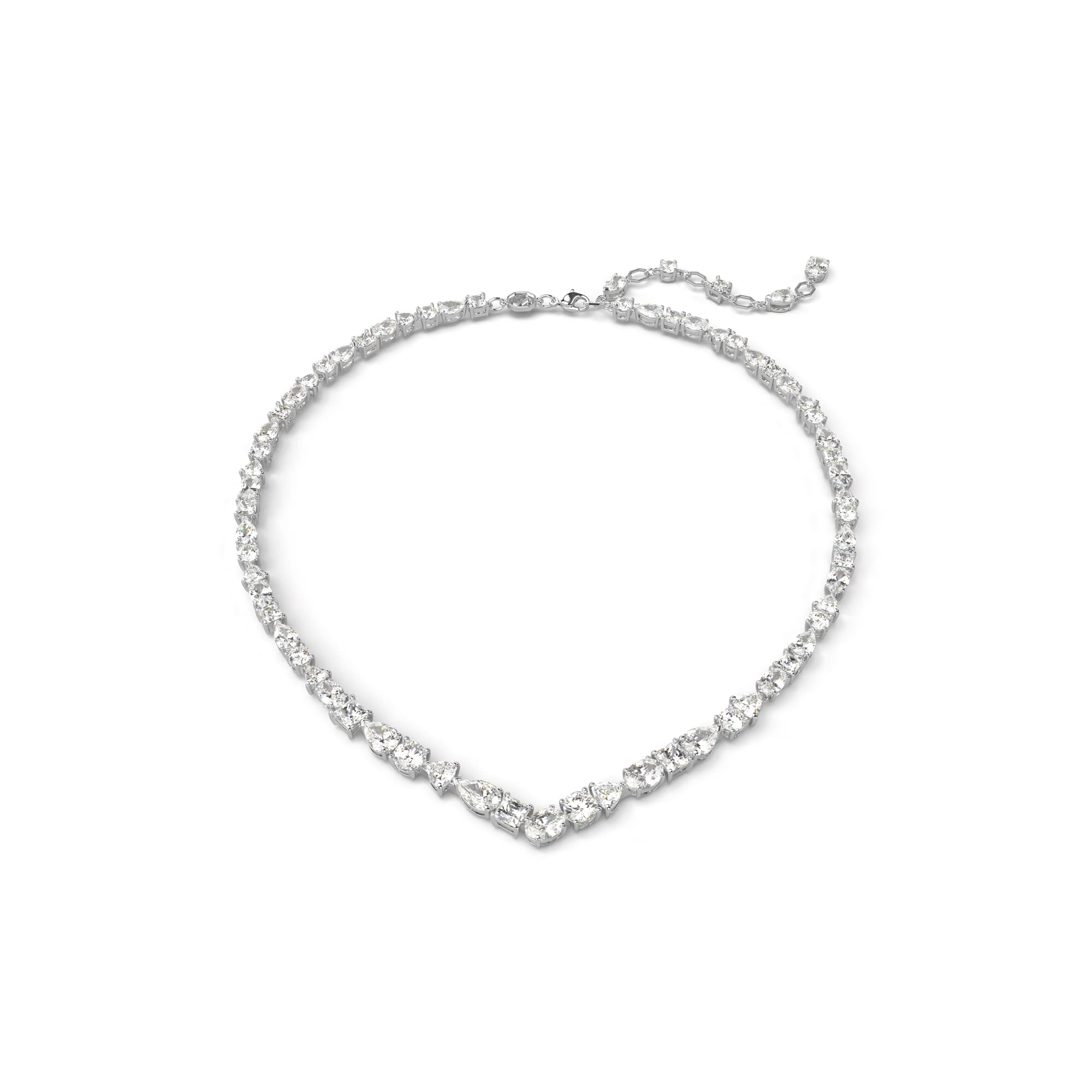 Swarovski Mesmera Necklace, Clear Mixed-Cut Stones in a Rhodium Finished Setting