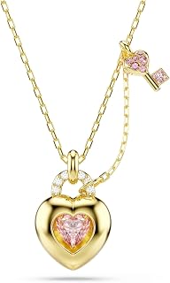 Swarovski Idyllia Collection, Mixed Cuts, Cœur With Key, Rose, Finition or 18k