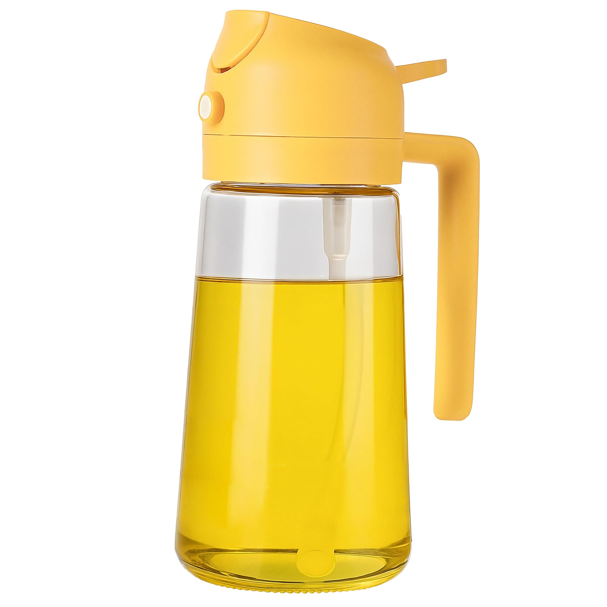 450ml Dual Use Glass Oil Sprayer and Refillable Pouring Bottle, Fine Mist, No Sp
