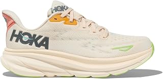 HOKA ONE ONE Women's Clifton 9 Sneaker, Vanilla/Astral, 6.5 Wide