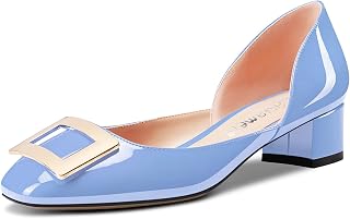 Castamere Women's Chunky Wide Low Kitten Heel Square Toe Knot Bow Pumps Slip-on Classic Cute Office Party 3.5 CM Heels Shoes