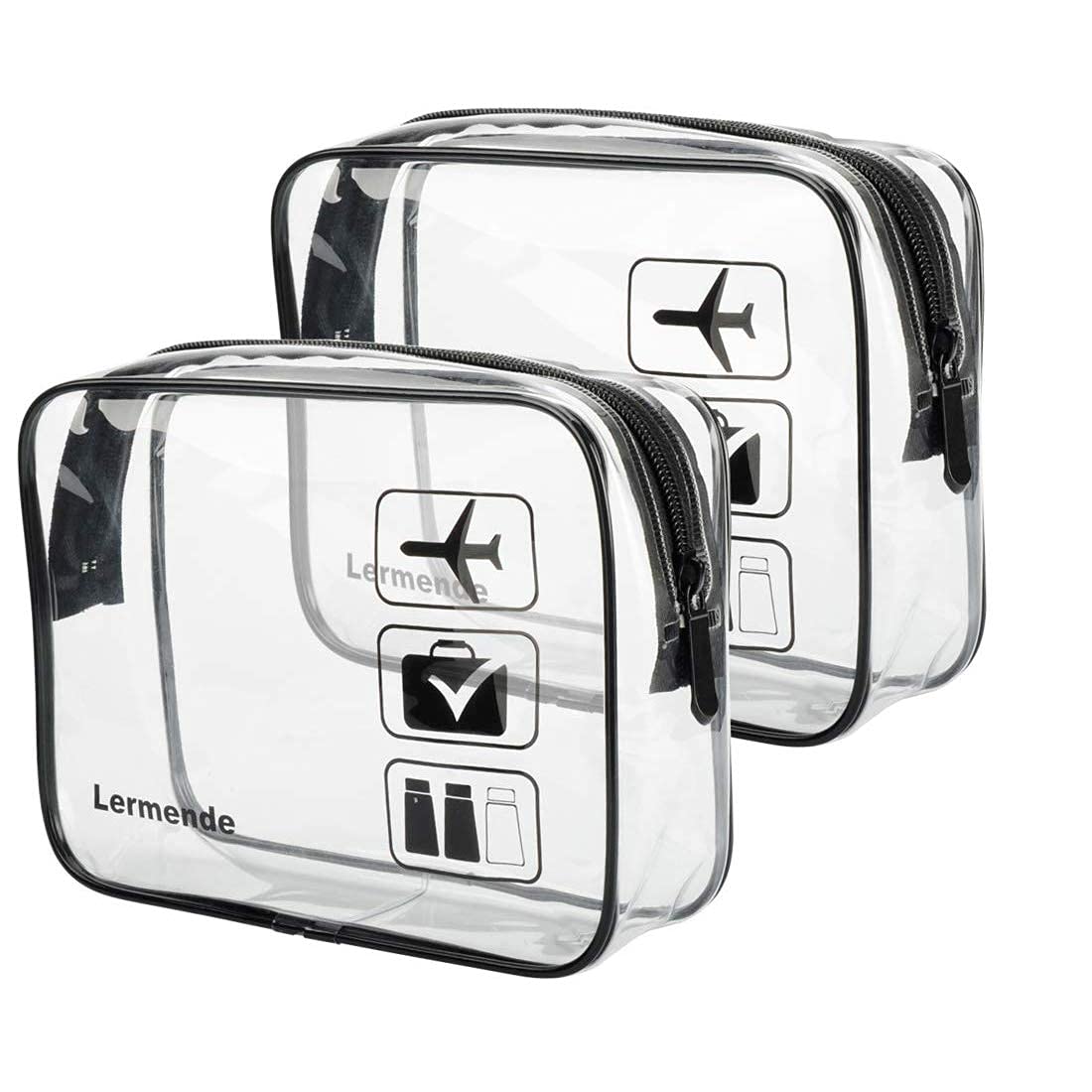 Lermende Clear Toiletry Bag TSA Approved Travel Carry On Airport Airline Complia