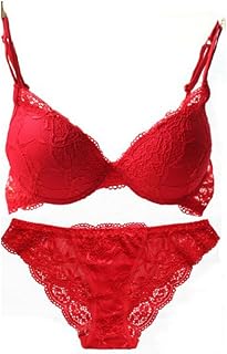 Nanier Women Push Up Bra Set with Embroidery