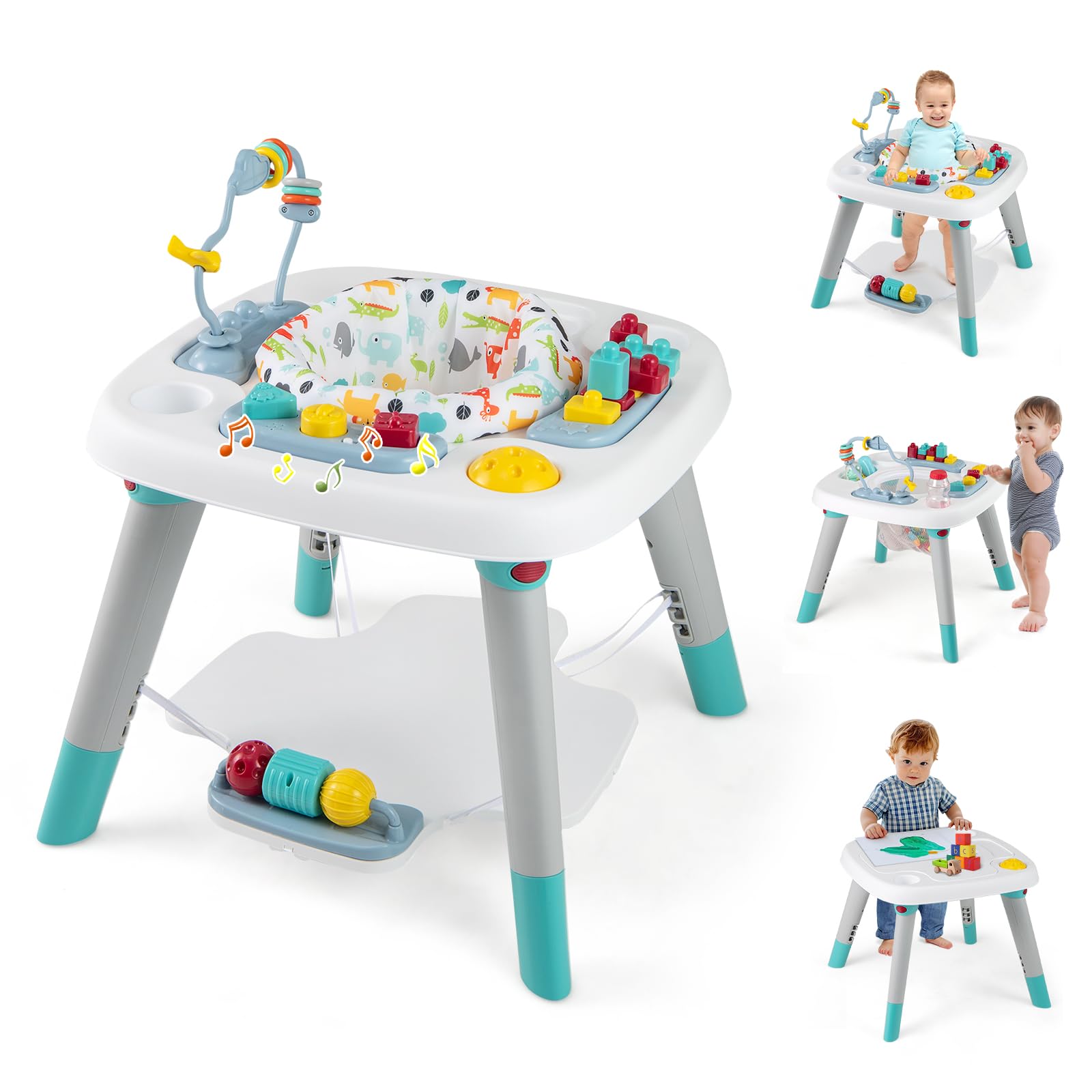 BABY JOY 6-in-1 Baby Activity Center, Baby Jumper &amp; Interactive Play Table w
