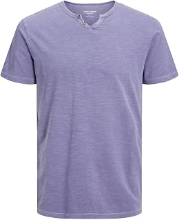 JACK & JONES T-Shirt Melange Split Neck T-Shirt