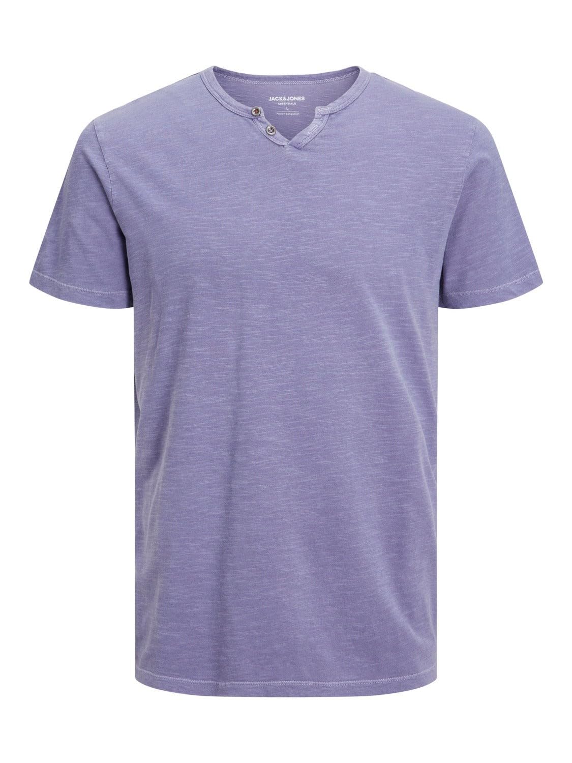 JACK & JONES T-Shirt Melange Split Neck T-Shirt
