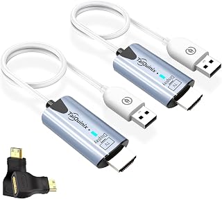 2026 Upgraded Wireless HDMI Transmitter and Receiver, 165FT/50M 4K Decode 1080P Output, Plug & Play Portable 2.4G/5G Wireless HDMI Extender Kit for Desktop,PC,TV Box, PS5/4 to TV/Monitor/Projector.