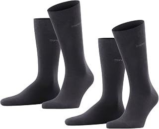 ESPRIT Men's Basic Plain 2-Pack Breathable Cotton Socks