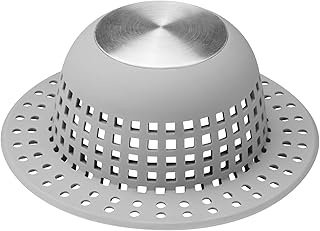 Aluvor Shower Drain Hair Catcher Bathtub Drain Cover Sink Drain Protector | Bathroom Sink & Bathtub Drain Strainer for Pop-Up & Regular Drains, Silver Grey