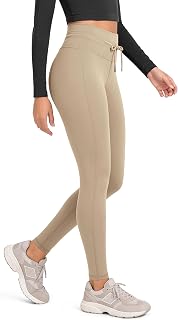 ODODOS Women's Drawstring Tie Leggings 25" / 28" High Waist Workout Yoga Pants