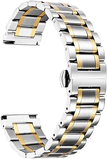 BINLUN Steel Watch Straps 12mm-24mm Replacement Straps Metal Smartwatch Extreme Straight And Curved 6 Colors Men Women For Samsung Galaxy Watch 6/5 For Huawei Watch