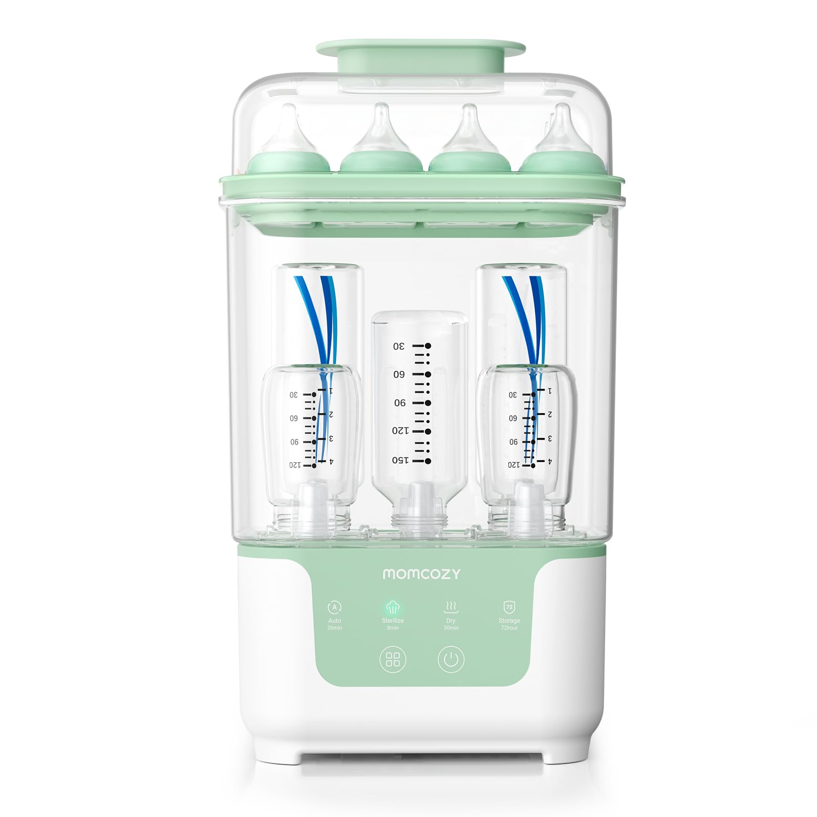 Momcozy Baby Bottle Sterilizer and Dryer, 6-Bottle Compact Steam Sterilizer | 4-