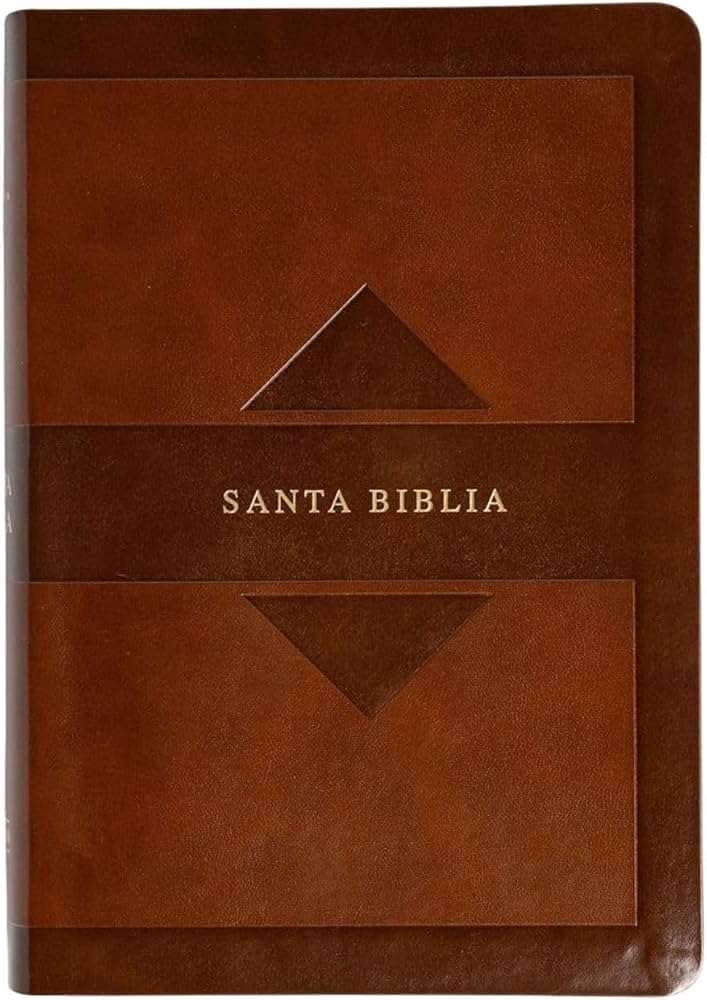 RVR 1960 Biblia letra grande tamaño manual edición tierra santa, café símil piel